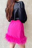 Feather Skirt - Pink