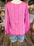 Hot Pink Balloon Sleeve Top