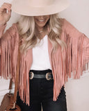 Teddy Pink Fringe Jacket