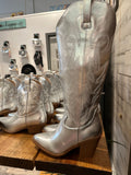 Silver Tall Boots