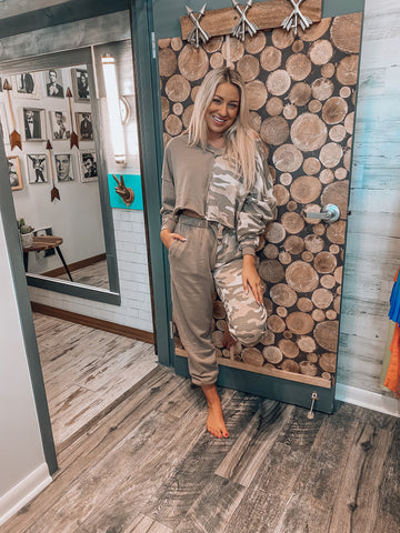 Tan Camo Lounge Top