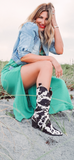 Black Tall Cowhide Boots PREORDER