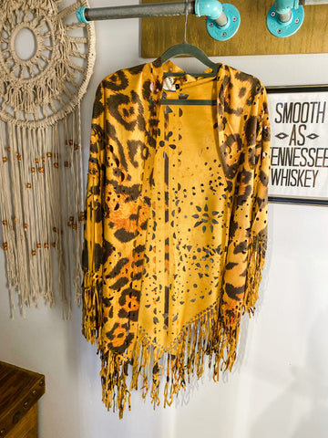 Suede & Fringe - Yellow/Orange PRINT