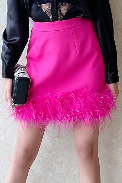 Feather Skirt - Pink