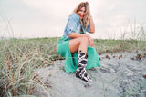 Black Tall Cowhide Boots PREORDER