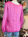 Hot Pink Balloon Sleeve Top