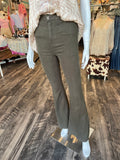 Olive Flare Bottom Jeans