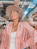 Teddy Pink Fringe Jacket