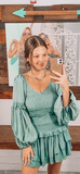 Fall Smocked Top - Green