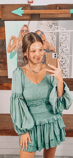 Fall Smocked Top - Green