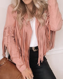 Teddy Pink Fringe Jacket