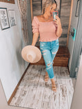 Savannah Scrunch Top - Mauve