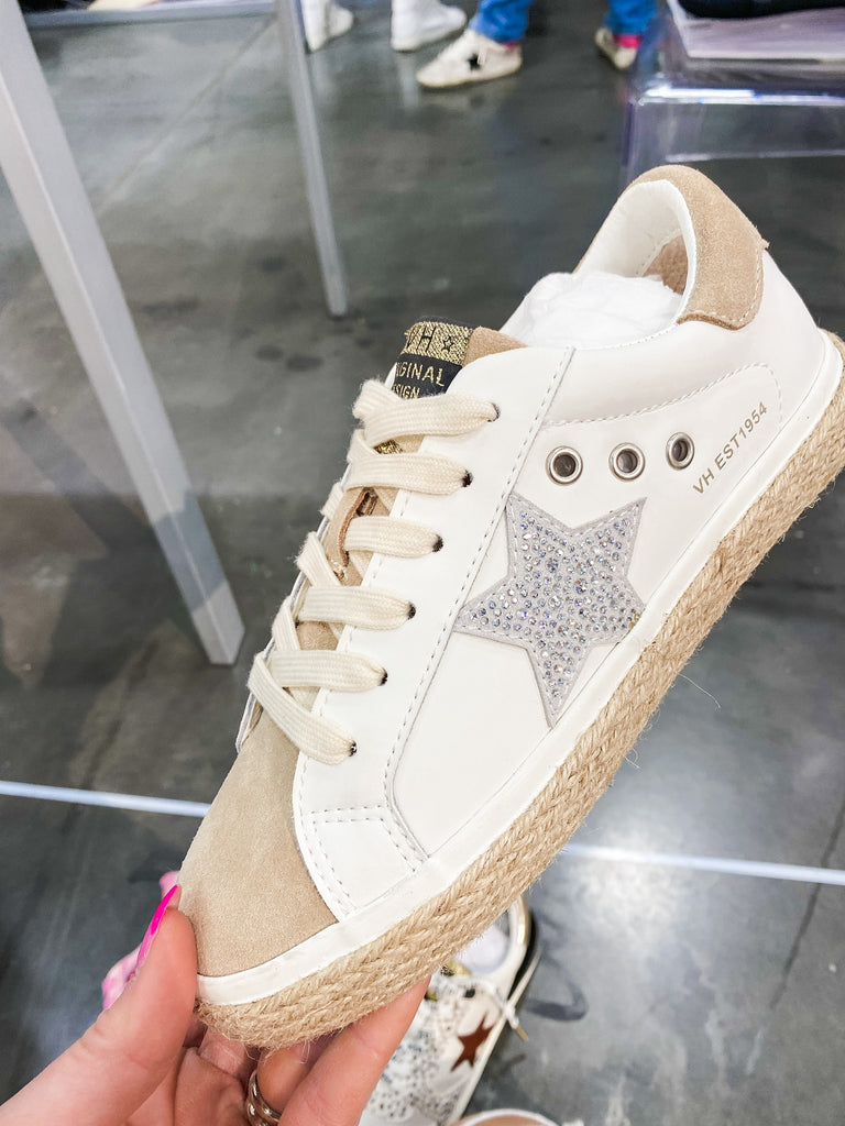 White Camel Wicker Look Vintage Havana Sneakers