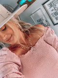 Savannah Scrunch Top - Mauve