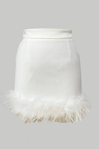 Feather Skirt - White