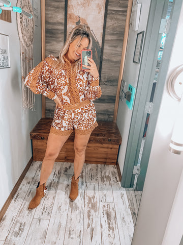 Carolina Top - Brown/White