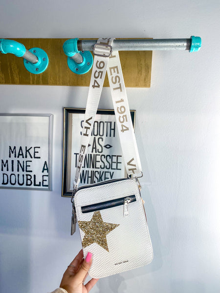 White / Gold Star Purse