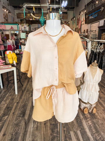 Bethany Beach Top - Ivory/Tan
