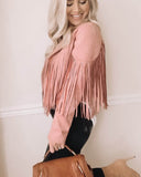 Teddy Pink Fringe Jacket