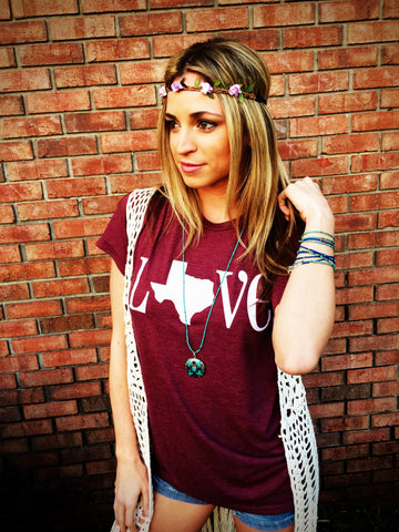 LOVE TEXAS Maroon