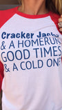 Good Times and a COLD ONE Red/Blue